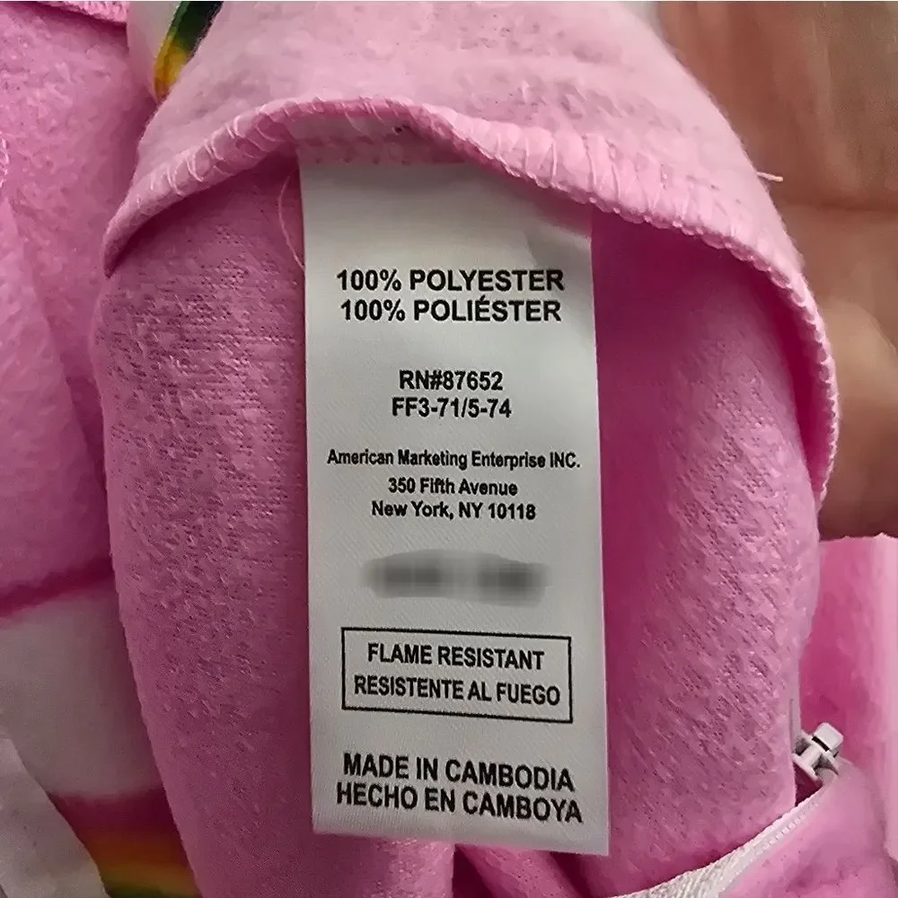 Nwt Toddler Girl's Care Bears Pink Blanket Sleeper Footed Pajama w Hat